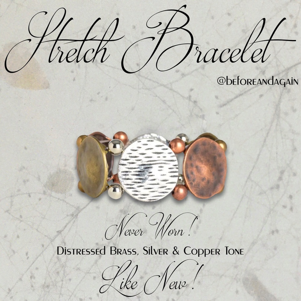 Hammered Look Stretch Bracelet